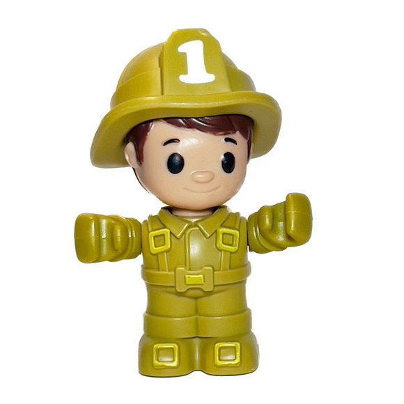 Fisher Price Little People Toddler Fireman Sam #1  Toy Figure Cake Topper 2” - Picture 1 of 2